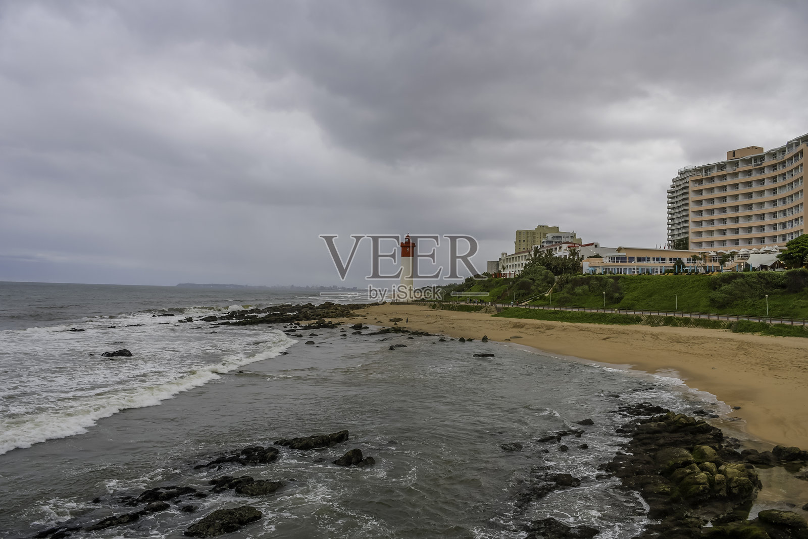 德班夸祖鲁-纳塔尔的乌姆朗加灯塔海景照片摄影图片