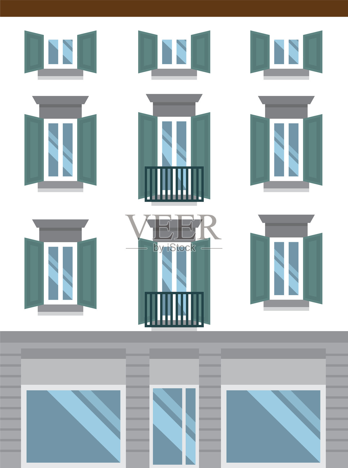 意大利建筑立面的矢量插图插画图片素材