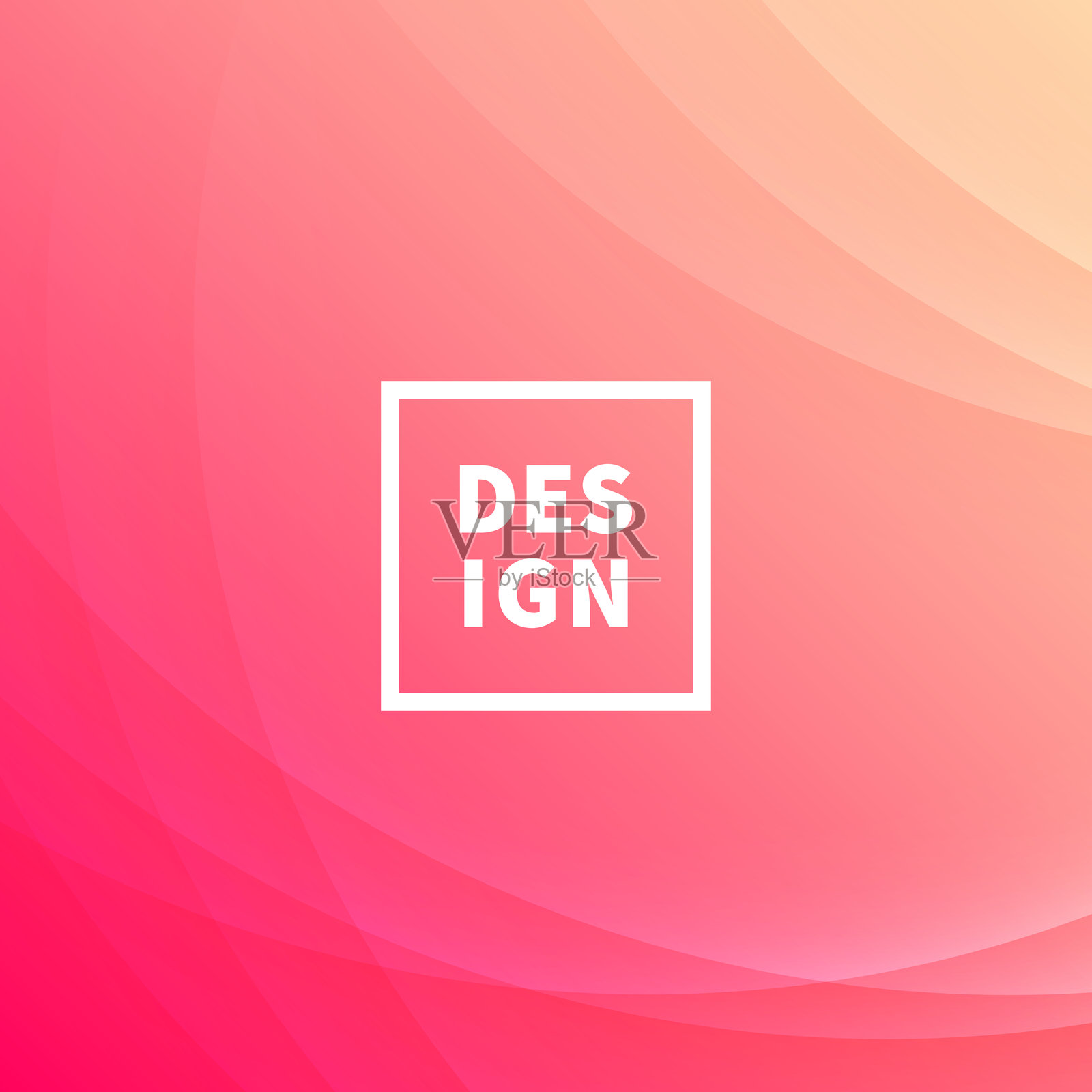 红色抽象背景与曲线 - 时尚几何设计插画图片素材