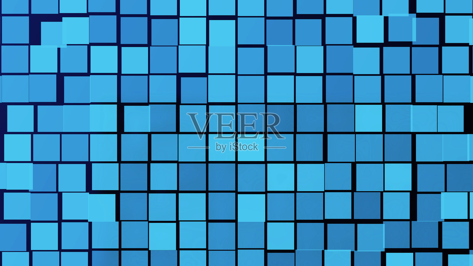 抽象背景，色彩斑斓的方块，几何形状，像素，现代蓝色马赛克背景照片摄影图片