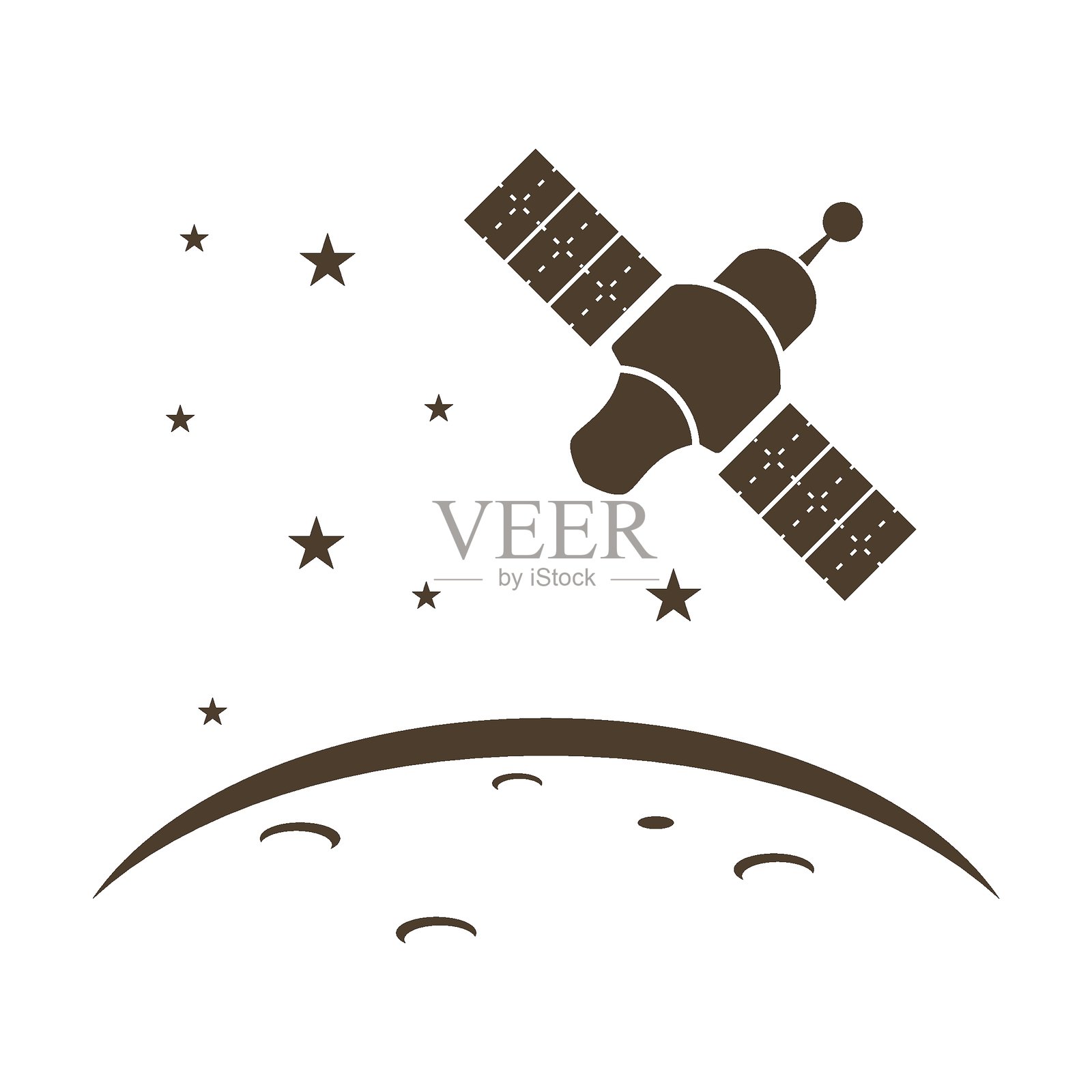 卫星通信空间图标插画图片素材