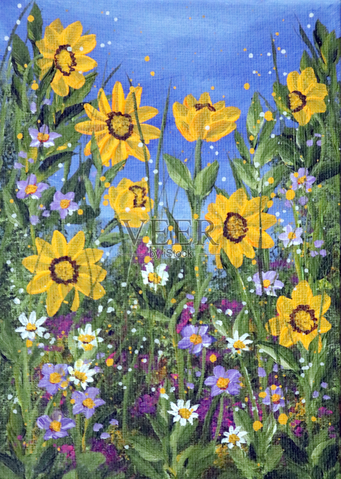 阳光明媚的花园插画图片素材