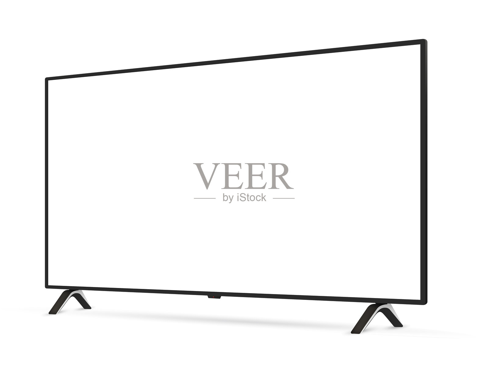 从侧面视角展示的逼真电视屏幕模型插画图片素材