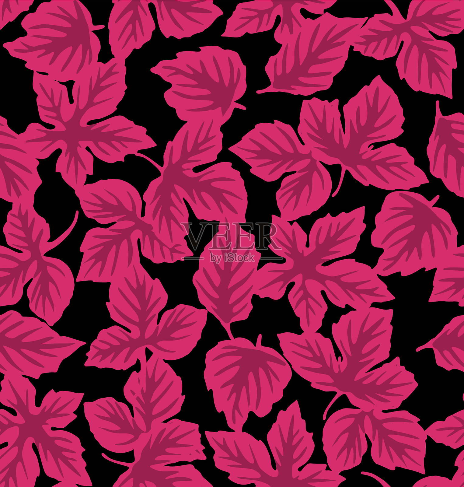 日本落叶矢量无缝图案插画图片素材