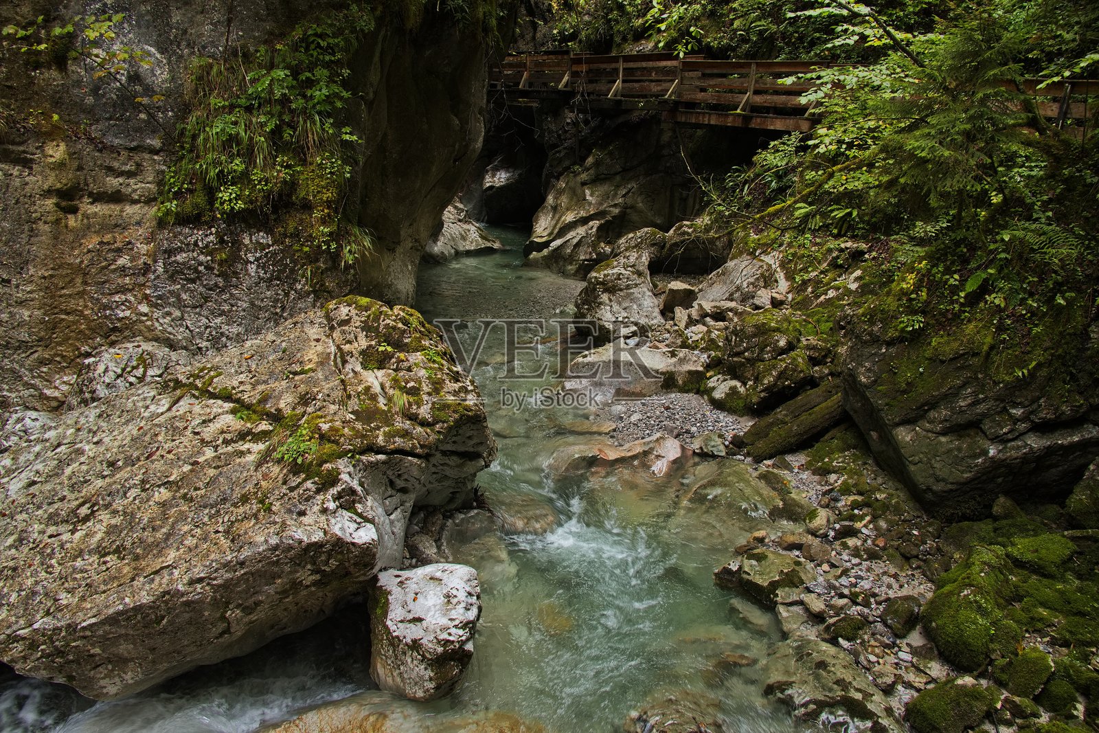 奥地利韦斯巴赫的塞森贝格峡谷徒步小径，欧洲照片摄影图片