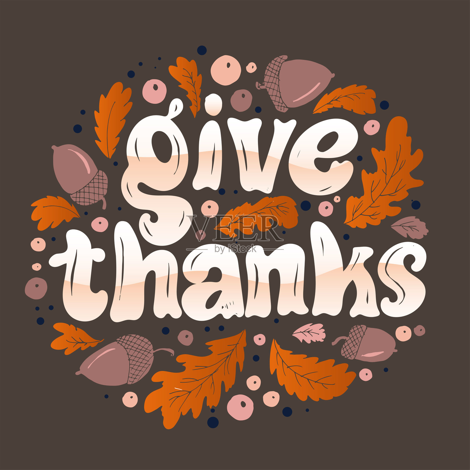 感恩节快乐 - 感恩 - 心怀感激 - 可爱的手绘涂鸦字母。适用于T恤印刷、杯子、包袋。100% 手绘矢量图。插画图片素材