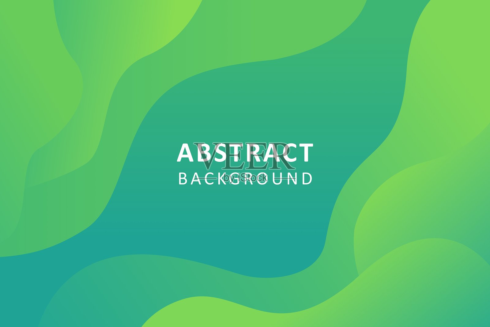 极简主义绿色流体矢量背景，带有平滑的有机形状和渐变层次。现代抽象设计，横向布局。插画图片素材