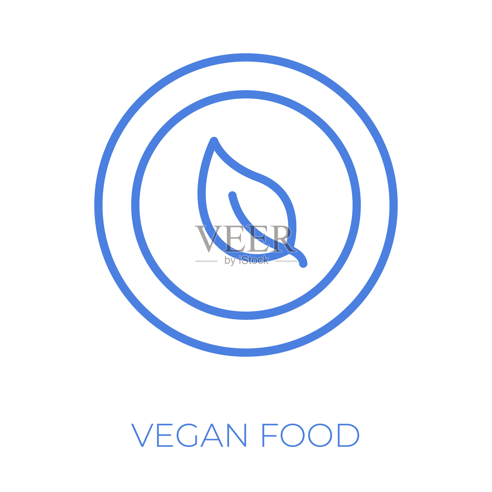 可编辑线条的素食食品矢量插图插画图片素材