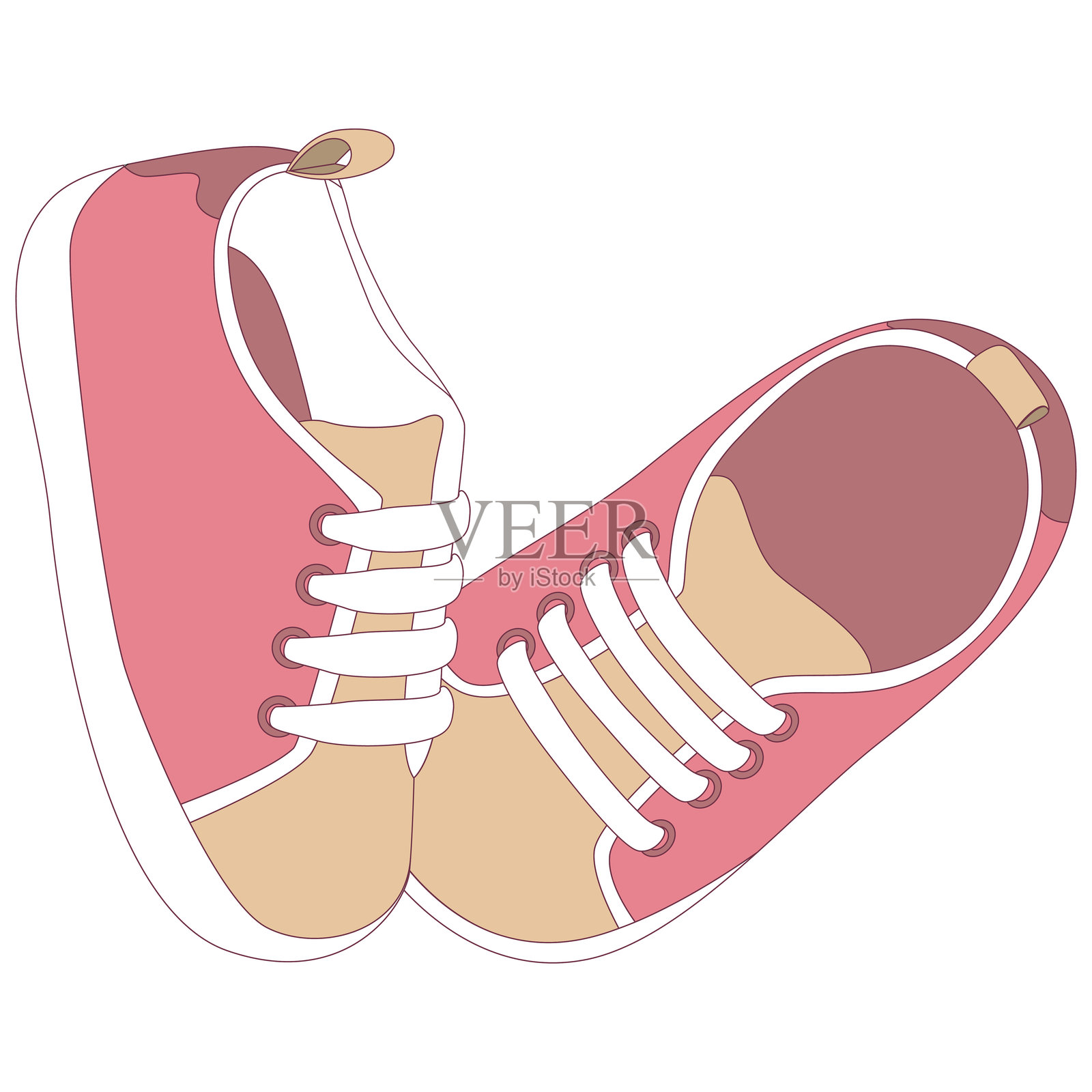 卡通粉色婴儿鞋插图插画图片素材