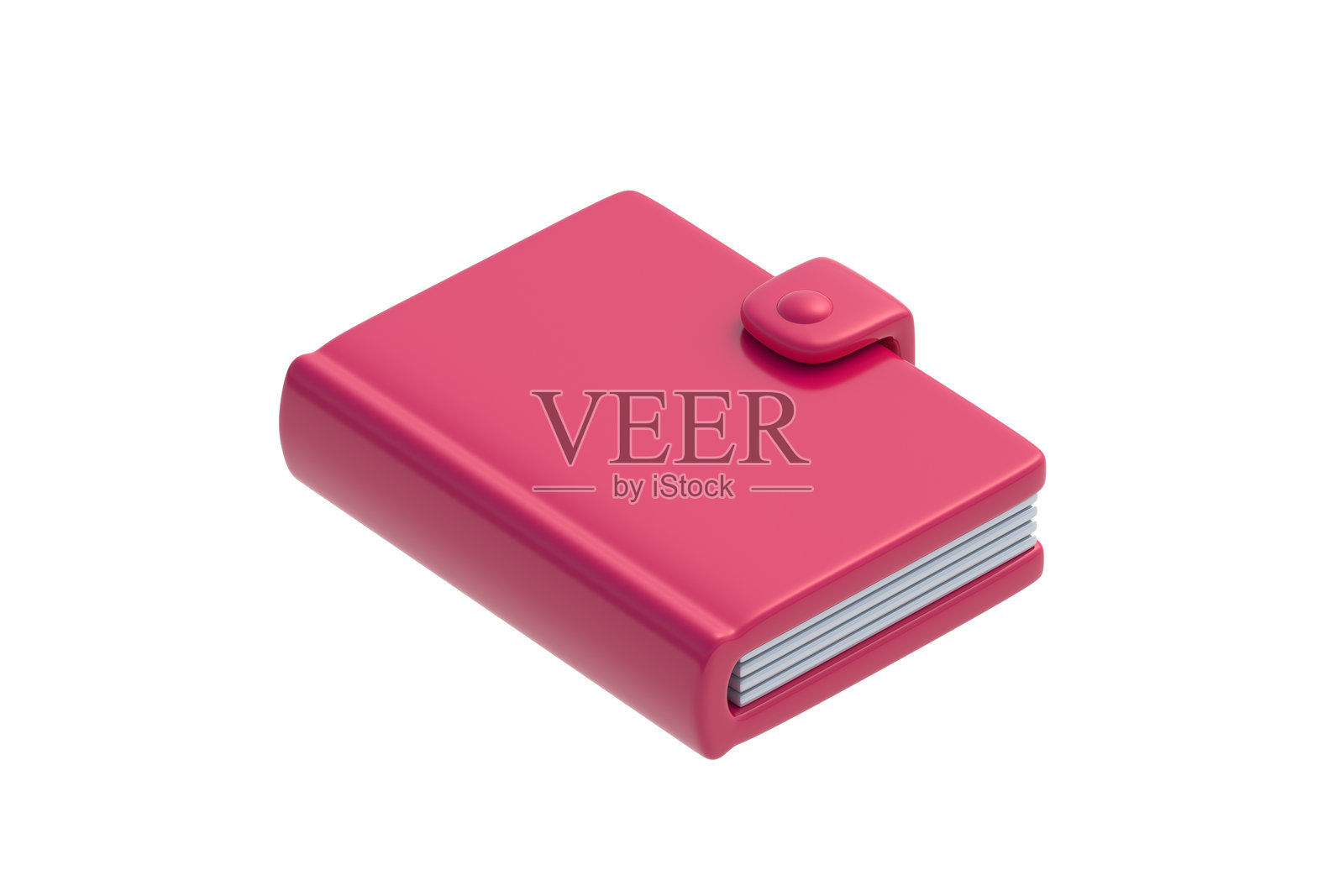 白色背景下孤立的记事本。纸质笔记本。用于记录的便签本。办公或学校的文具。3D渲染。照片摄影图片