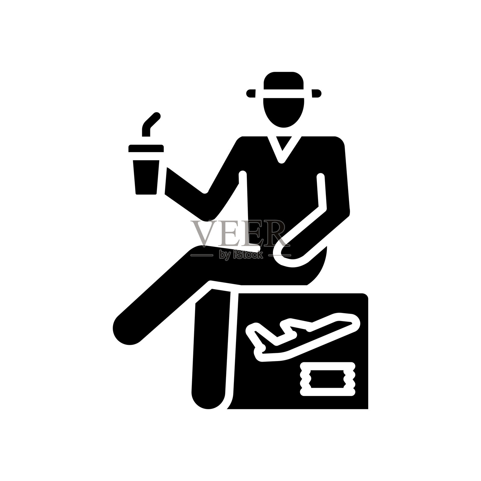 慢旅行 彩色扁平图标。插画图片素材