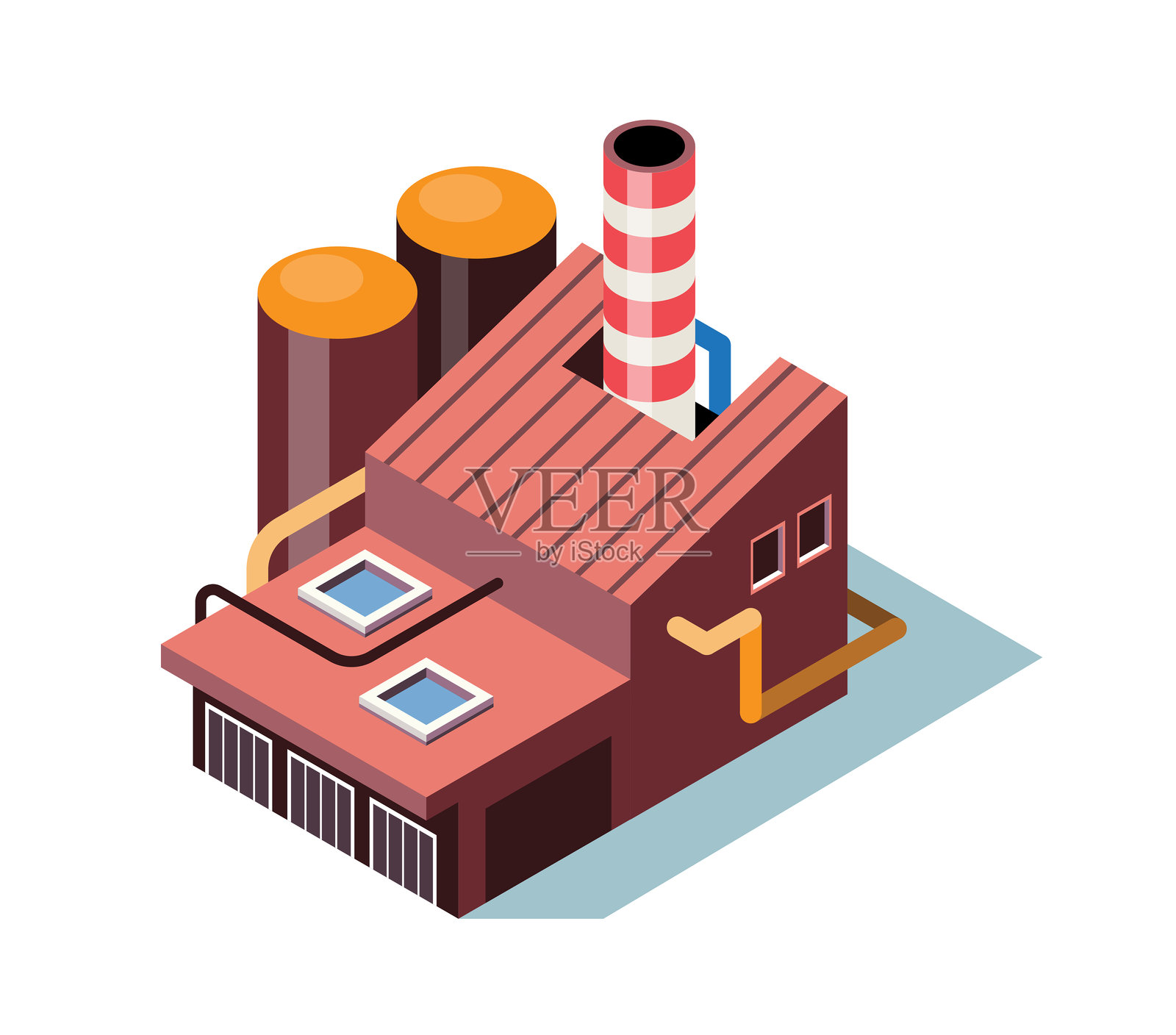 等轴测工业建筑矢量插图插画图片素材