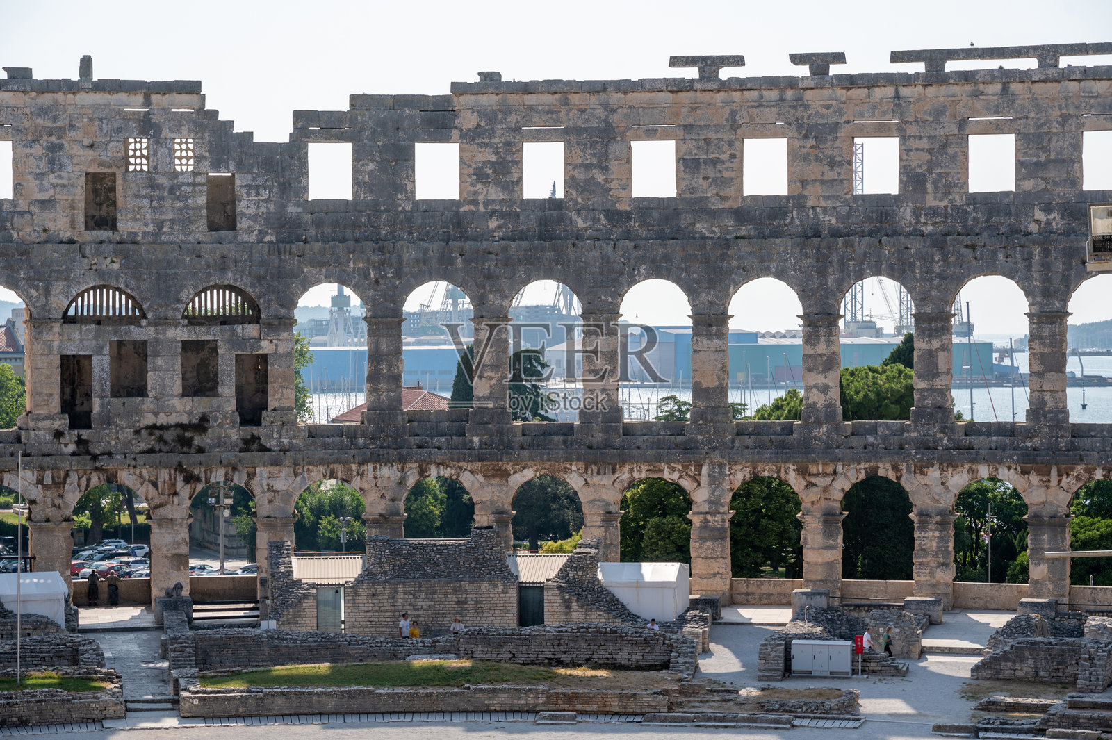克罗地亚普拉的圆形剧场部分照片摄影图片