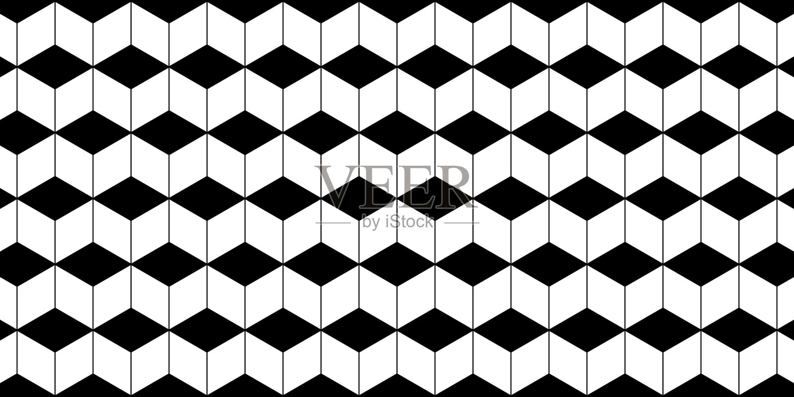 钻石形状图案。重复的菱形形式。瓷砖墙或地板马赛克纹理。极简抽象几何印刷。带立方体图形的壁纸。矢量图形插图。插画图片素材