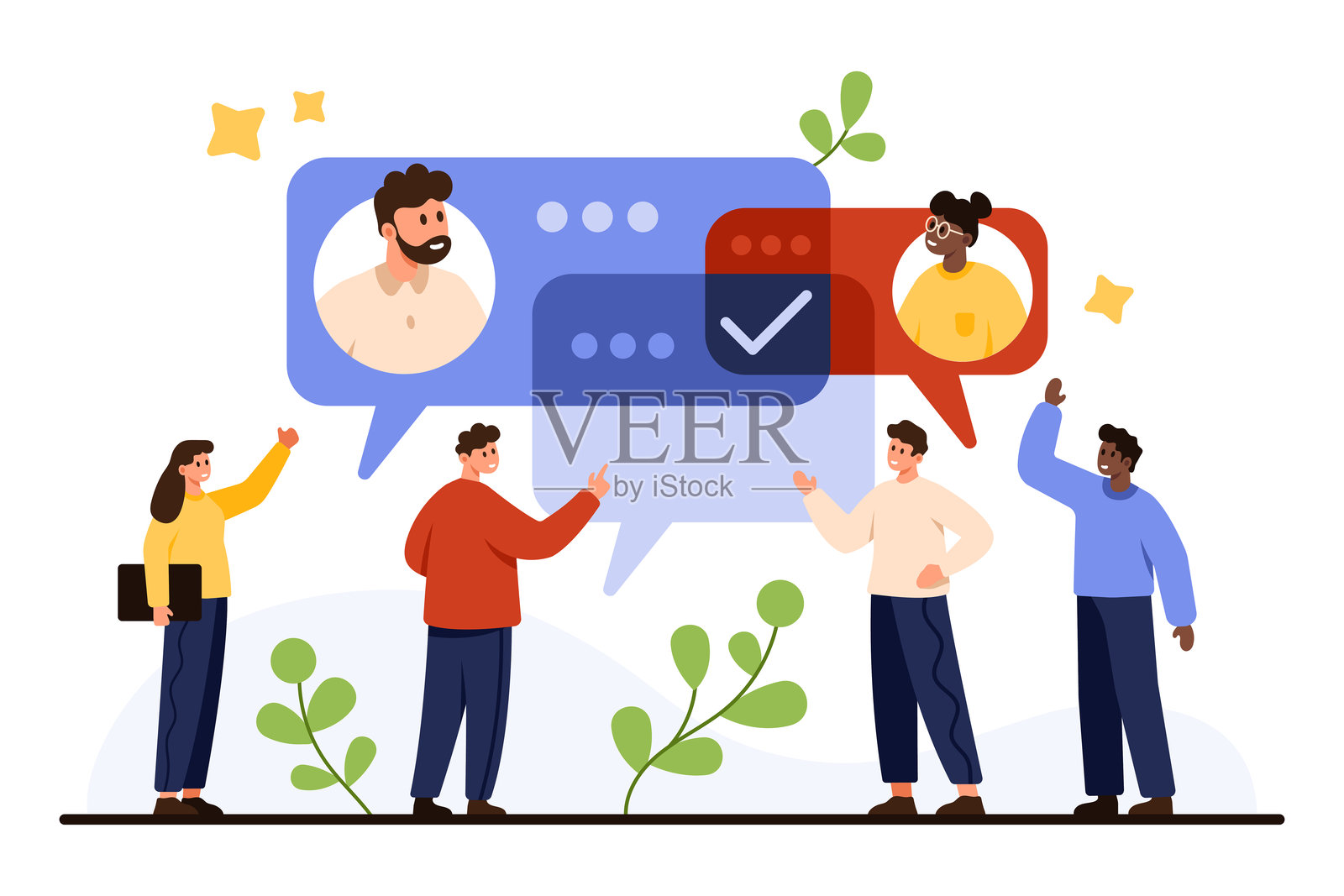 收集反馈、第二意见、决策概念插画图片素材