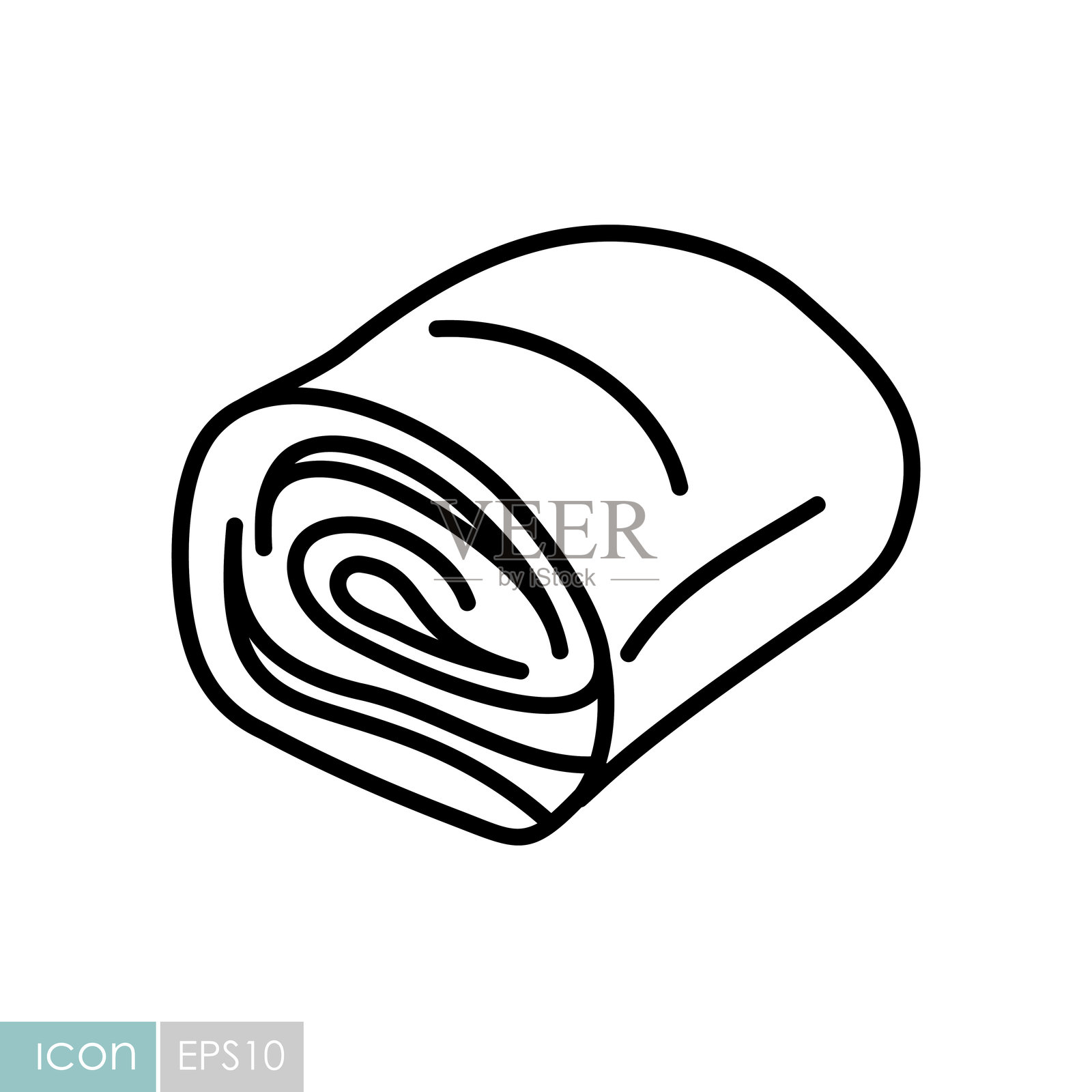 卷状培根或卷状培根矢量图标插画图片素材