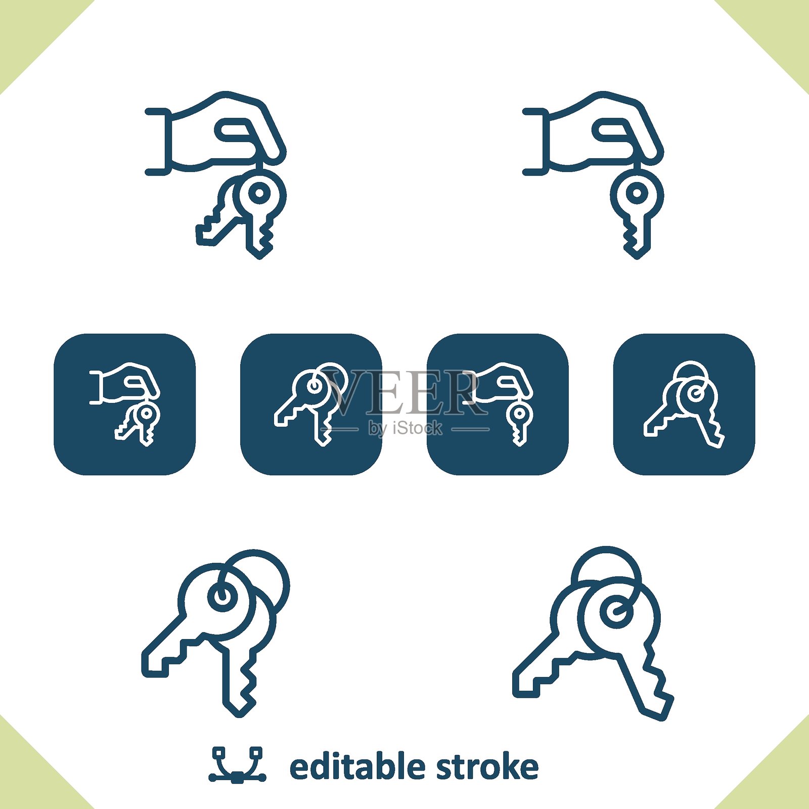 钥匙图标。钥匙、锁、手图标插画图片素材
