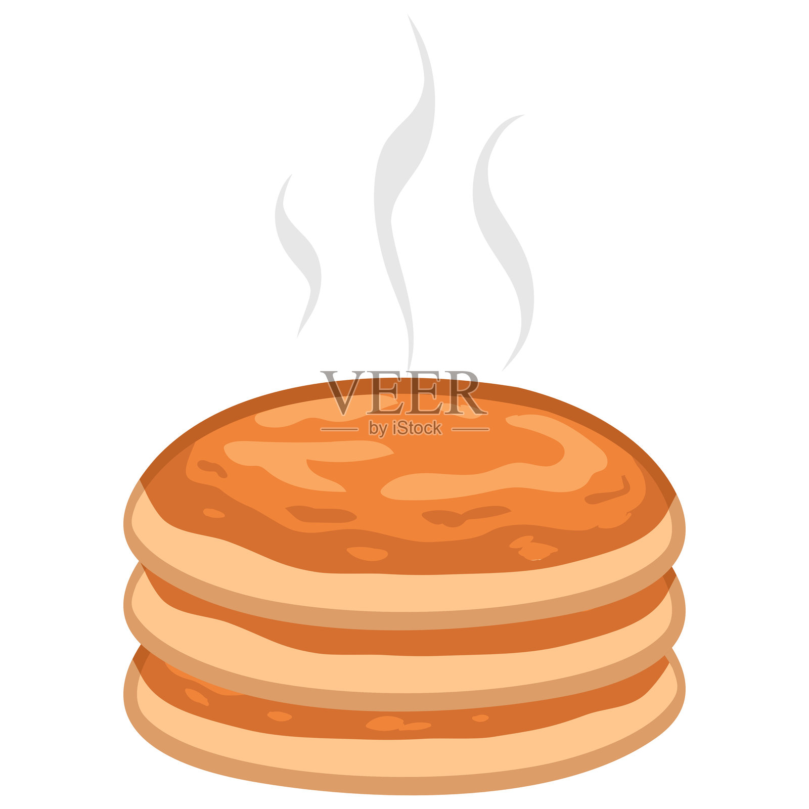 热腾腾的煎饼堆矢量插图插画图片素材
