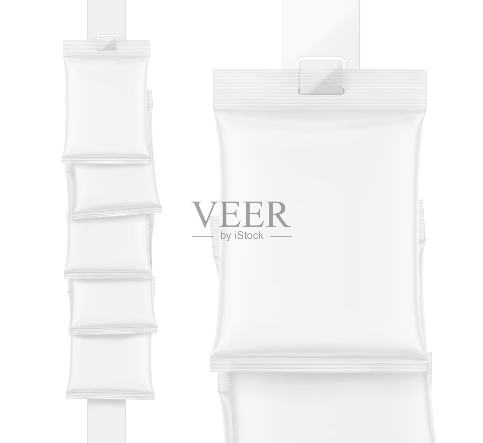 带挂孔的空白真实枕头袋模型。插画图片素材