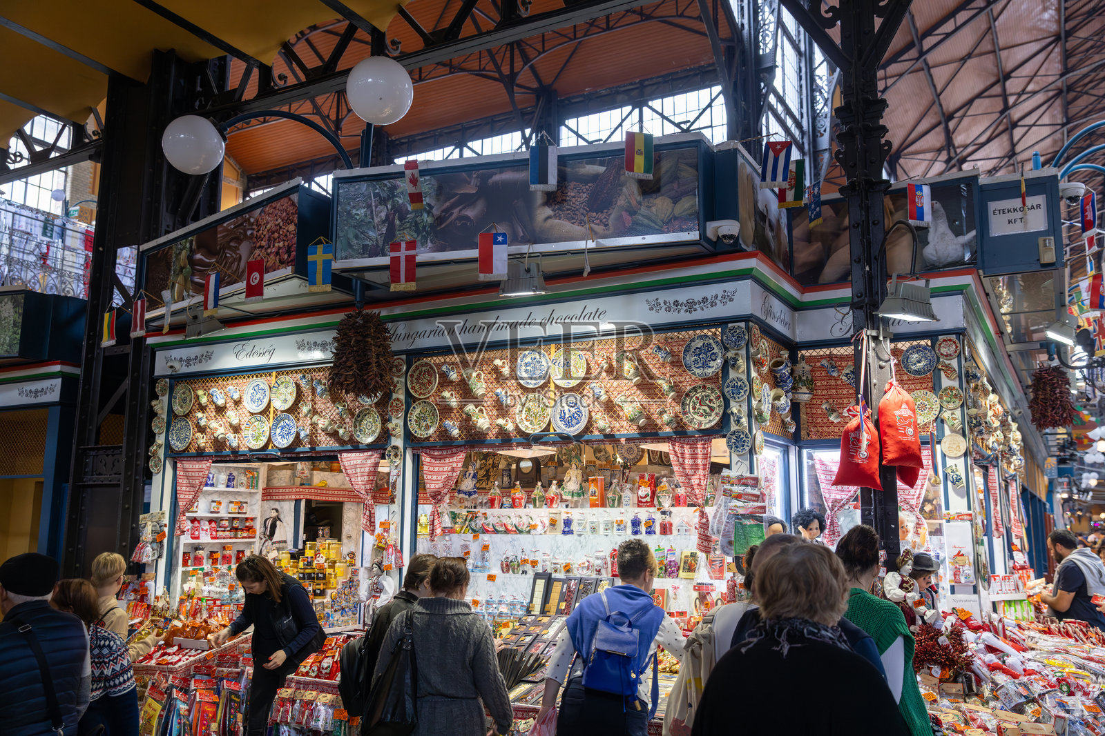 中央市场大厅（Nagy Vasarcsarnok） - 布达佩斯，匈牙利照片摄影图片