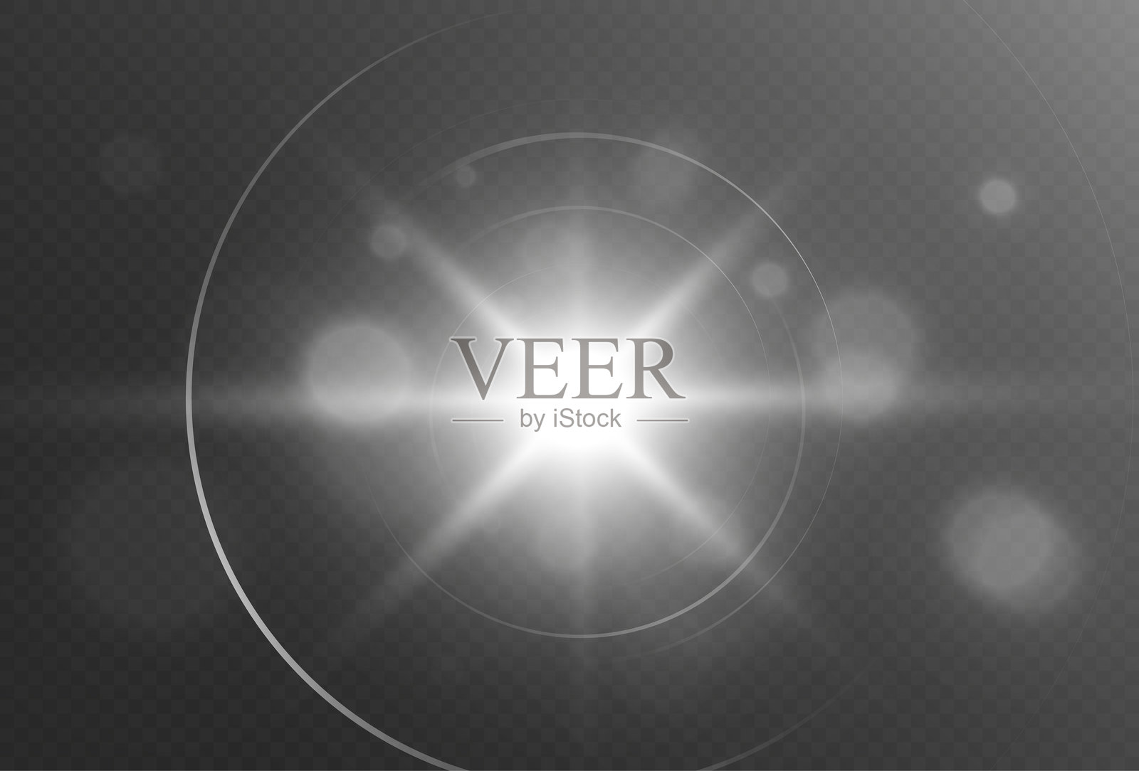 逼真的发光星光光晕，独立于透明背景。插画图片素材