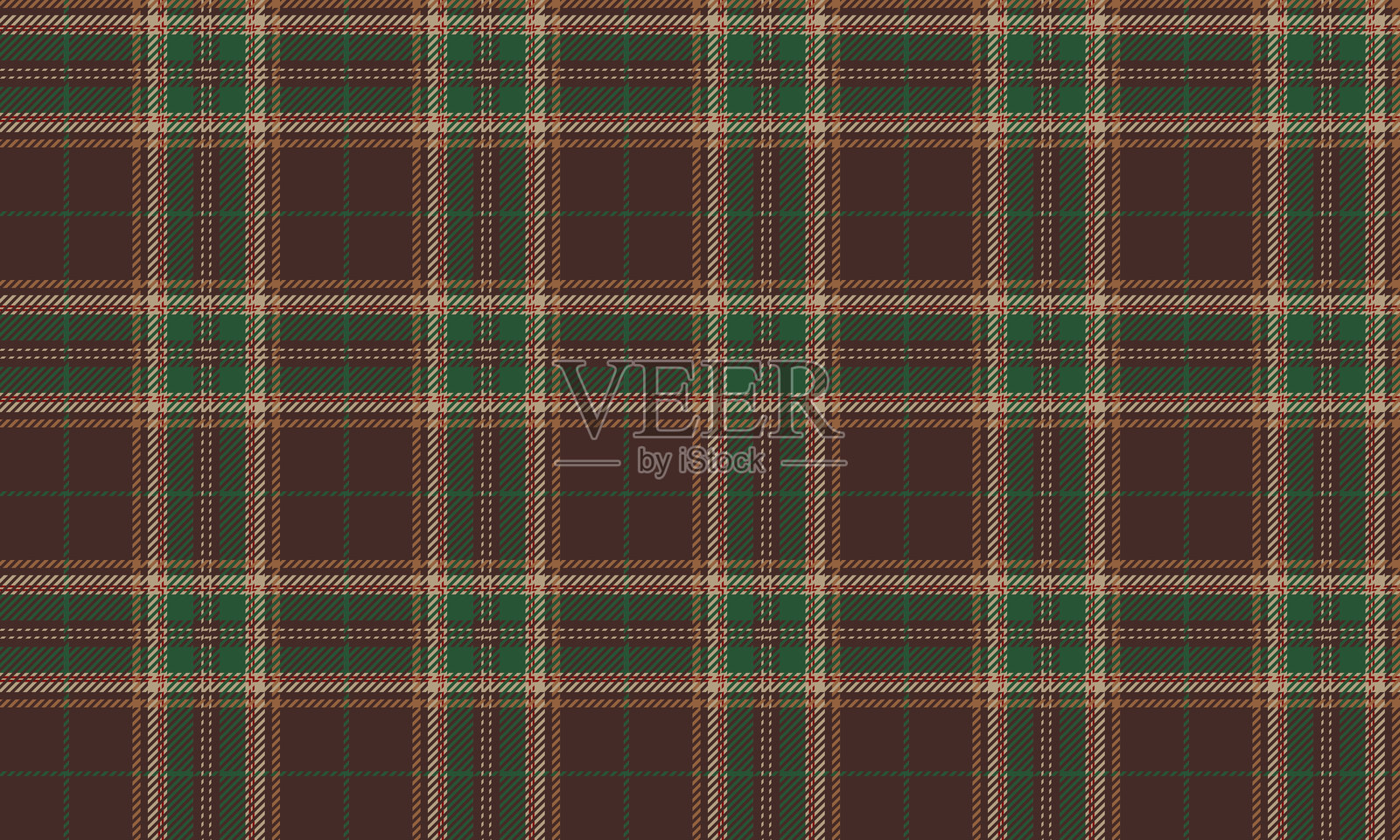 无缝格子图案，棕色、绿色、黄色，适用于纺织品、服装、裙子、裤子或强调简约和现代感的时尚设计，适合每个季节。插画图片素材