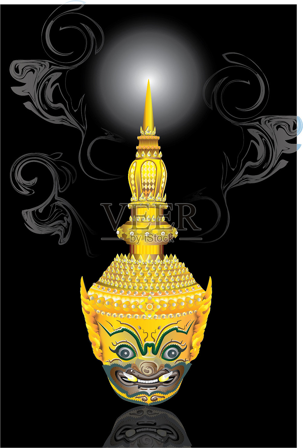 Khon面具，古老的泰国艺术与文化插画图片素材