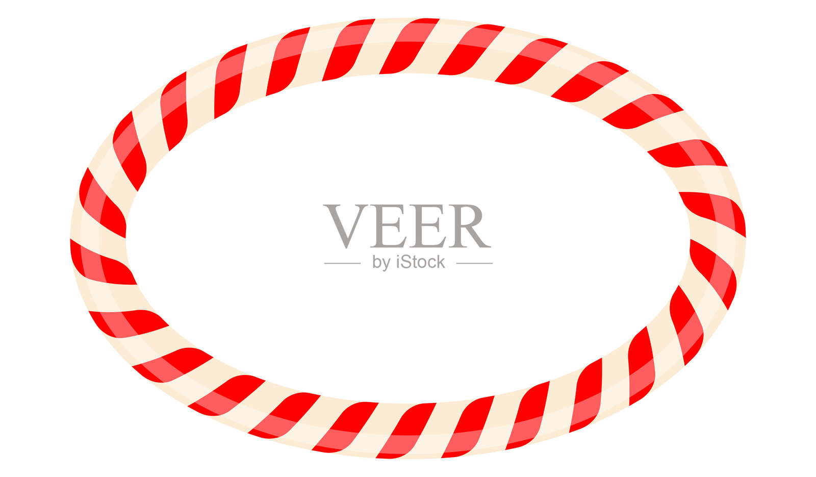 椭圆形条纹糖果框架。插画图片素材