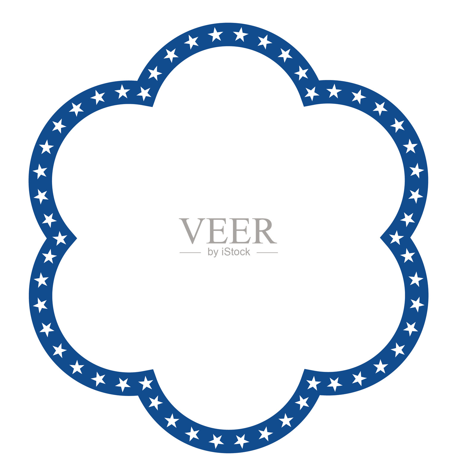 星星花形框架插画图片素材