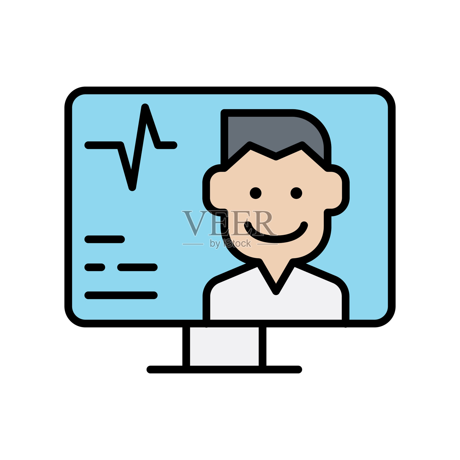 在线医生图标插画图片素材