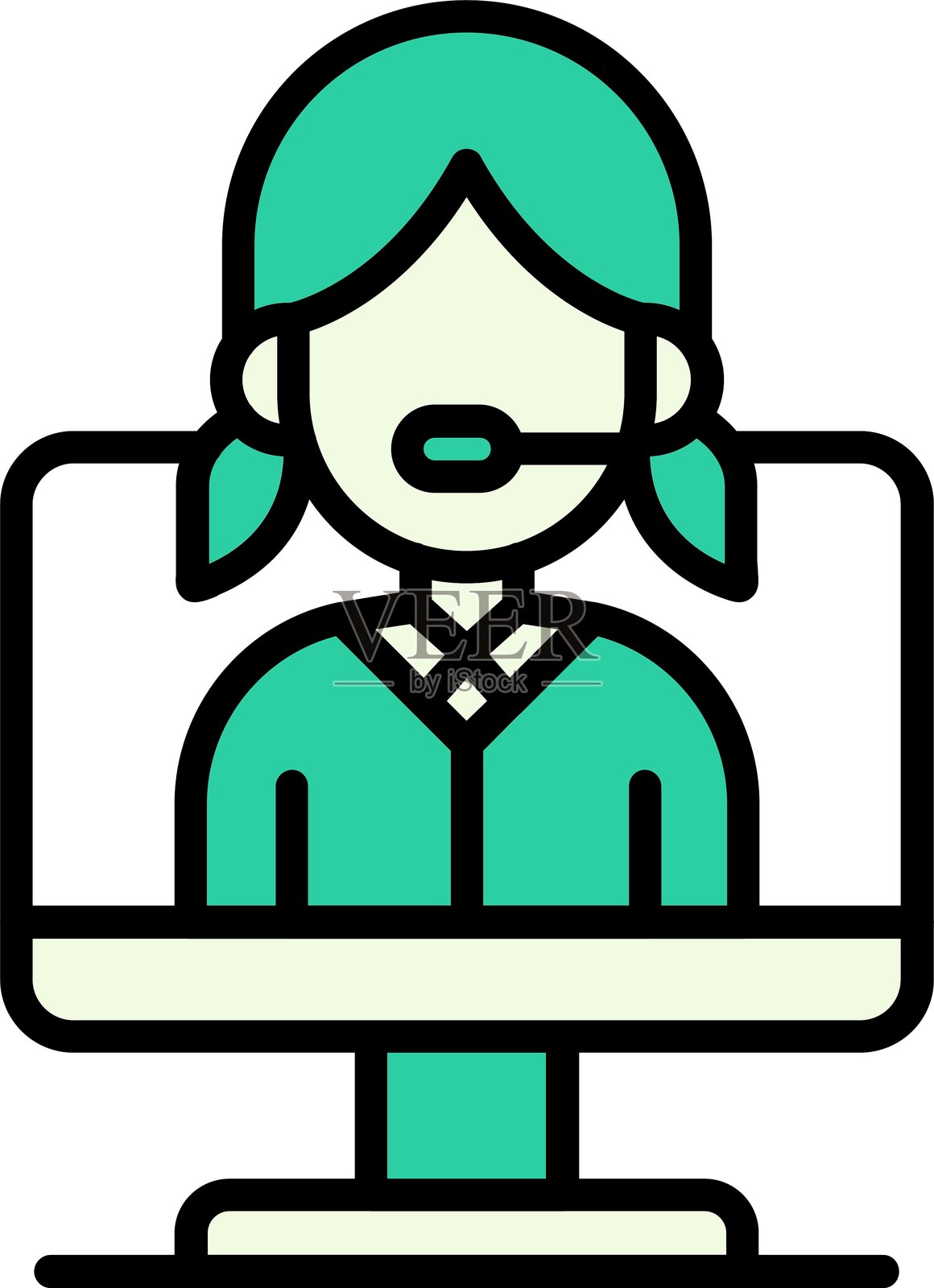 远程工作者新图标设计创意插画图片素材