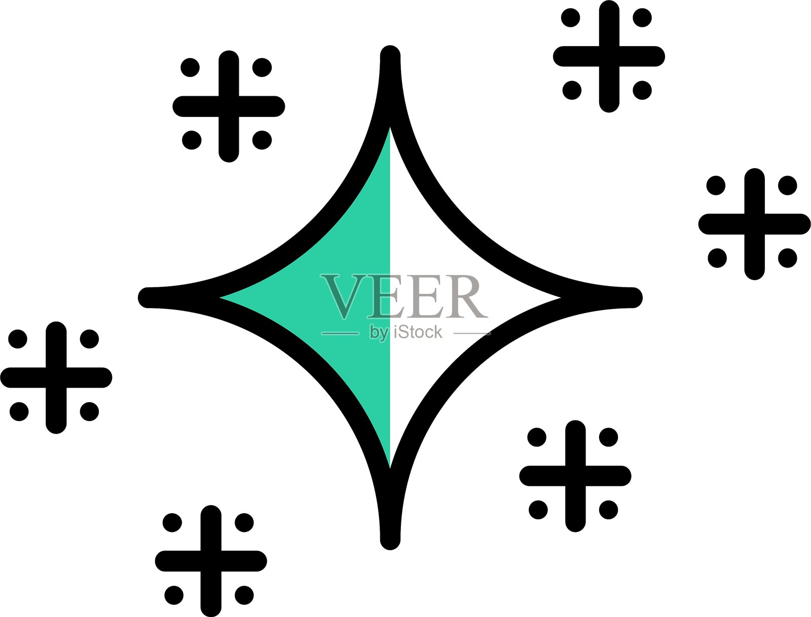 闪亮的新图标设计创意插画图片素材