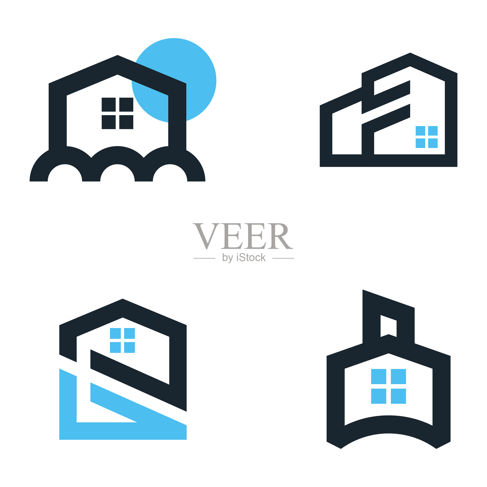 现代简约房地产设计插画图片素材