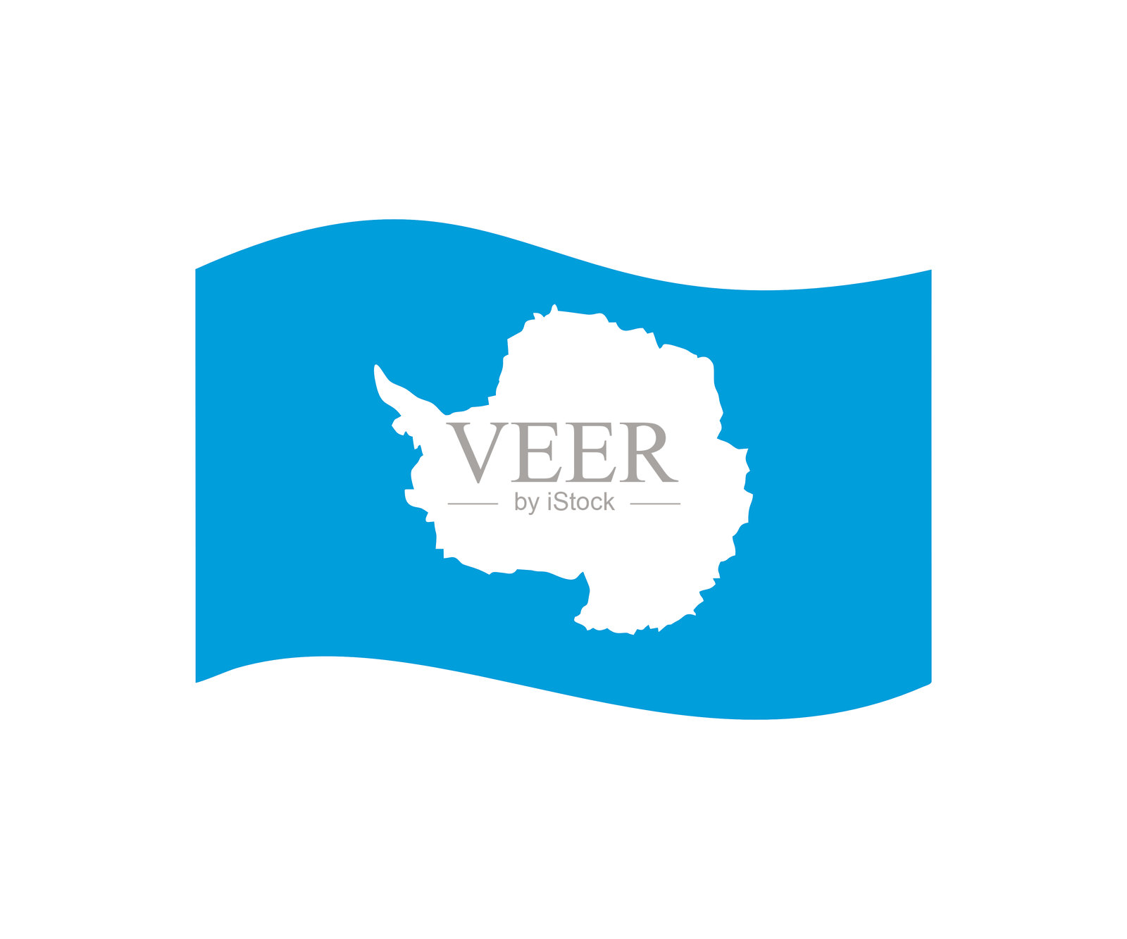 南极洲的挥舞旗帜。南极洲官方矢量旗帜设计与插图。插画图片素材