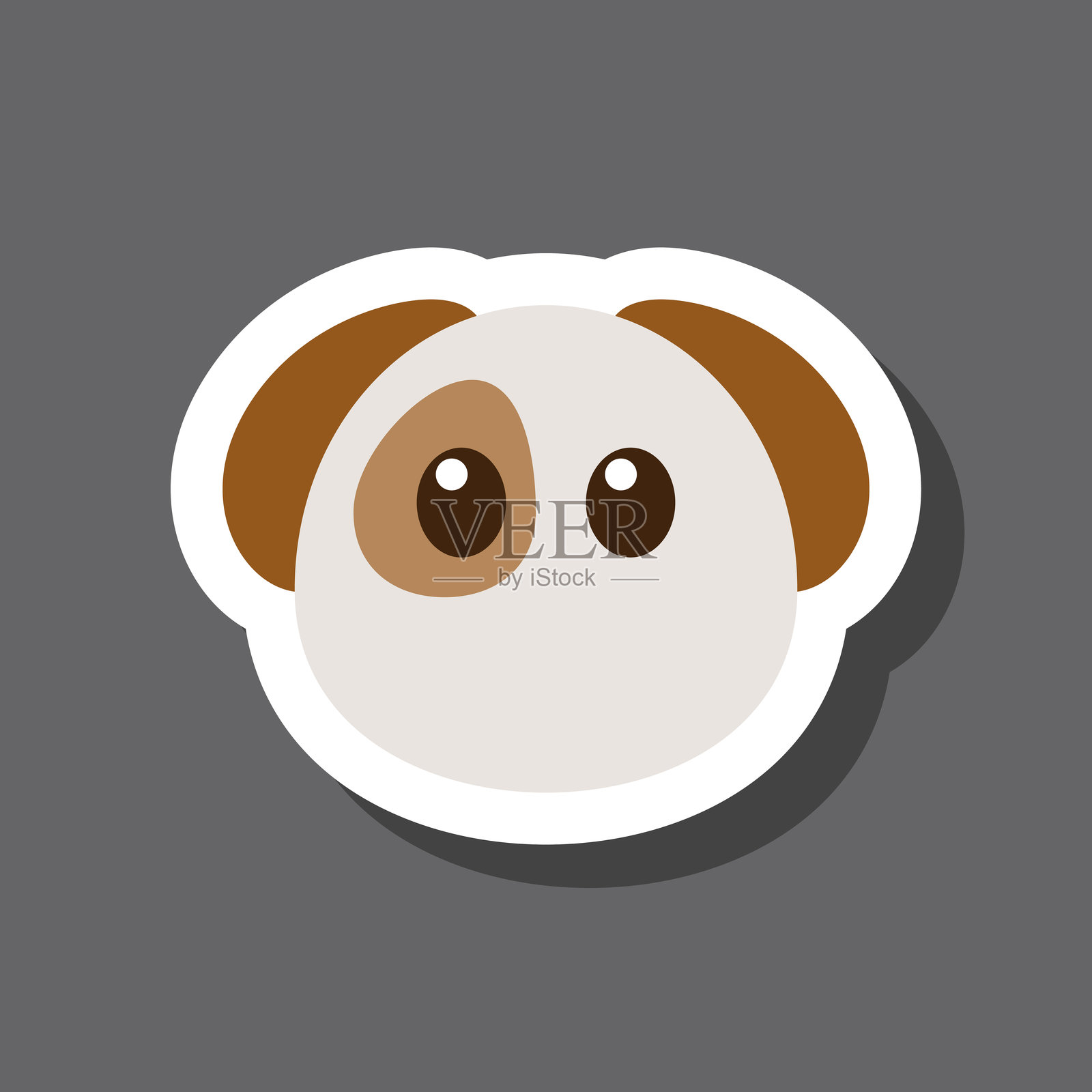 无言的狗表情贴纸插画图片素材