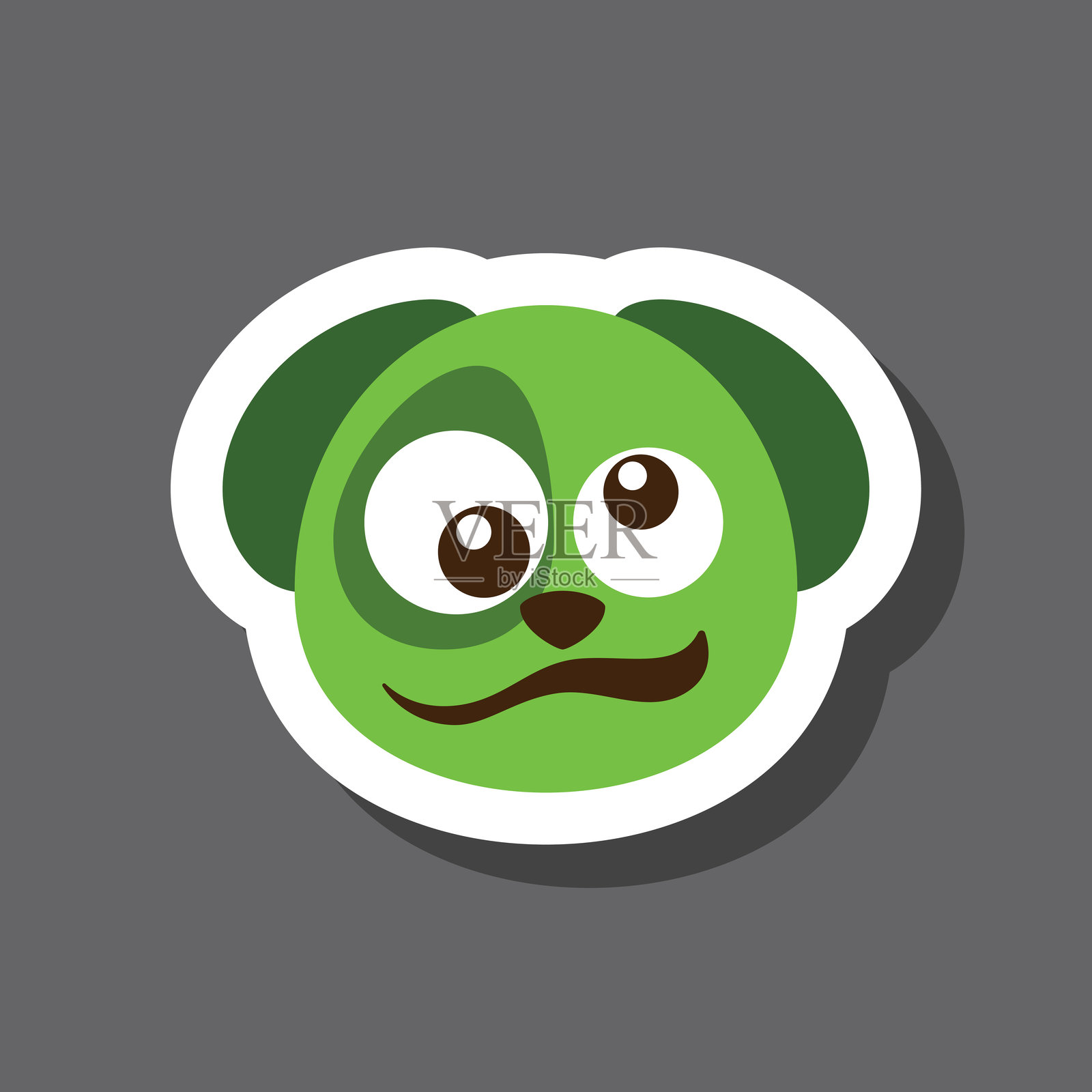 恶心的狗表情贴纸插画图片素材