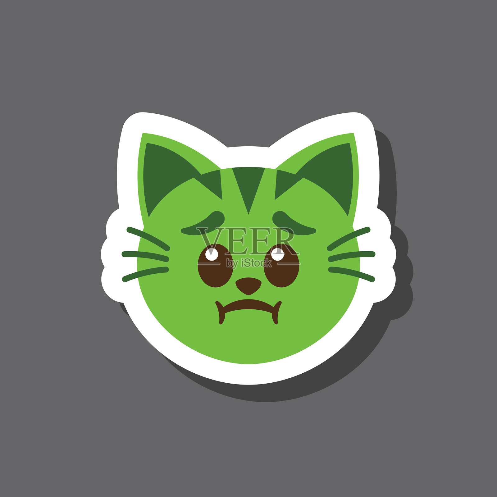 恶心的猫表情贴纸插画图片素材