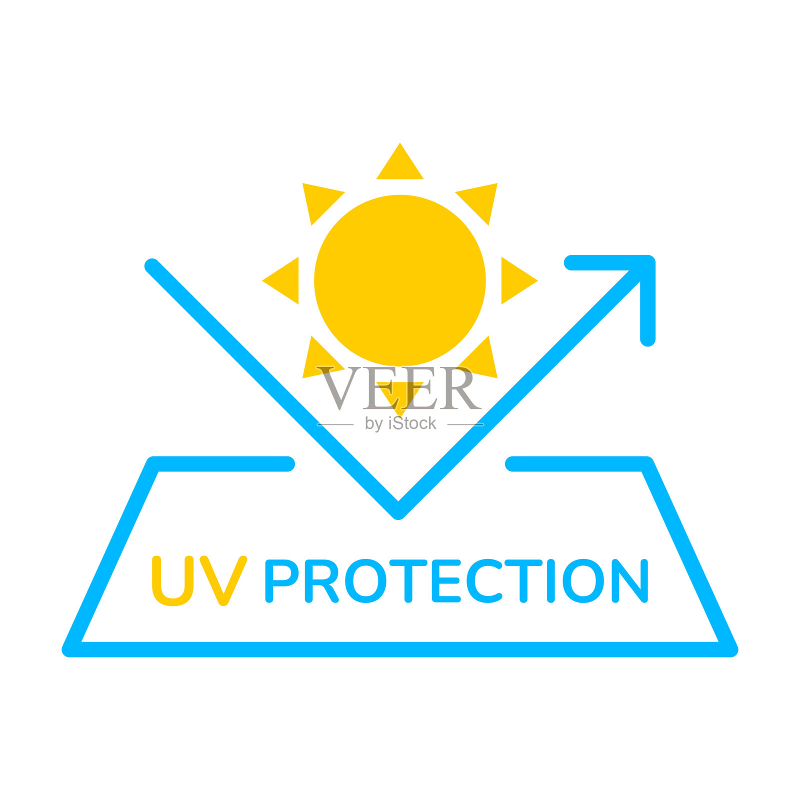 紫外线防护图标集。紫外线辐射图标插画图片素材