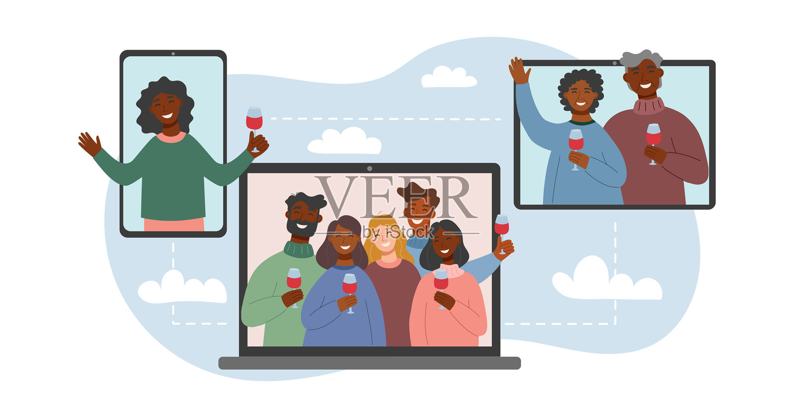 在线圣诞节5插画图片素材