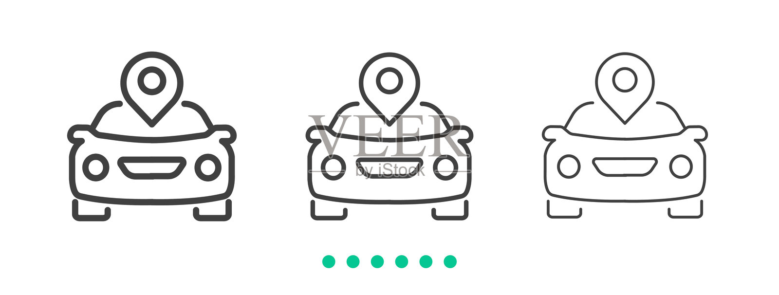 汽车位置图标。细线图标矢量图插画图片素材