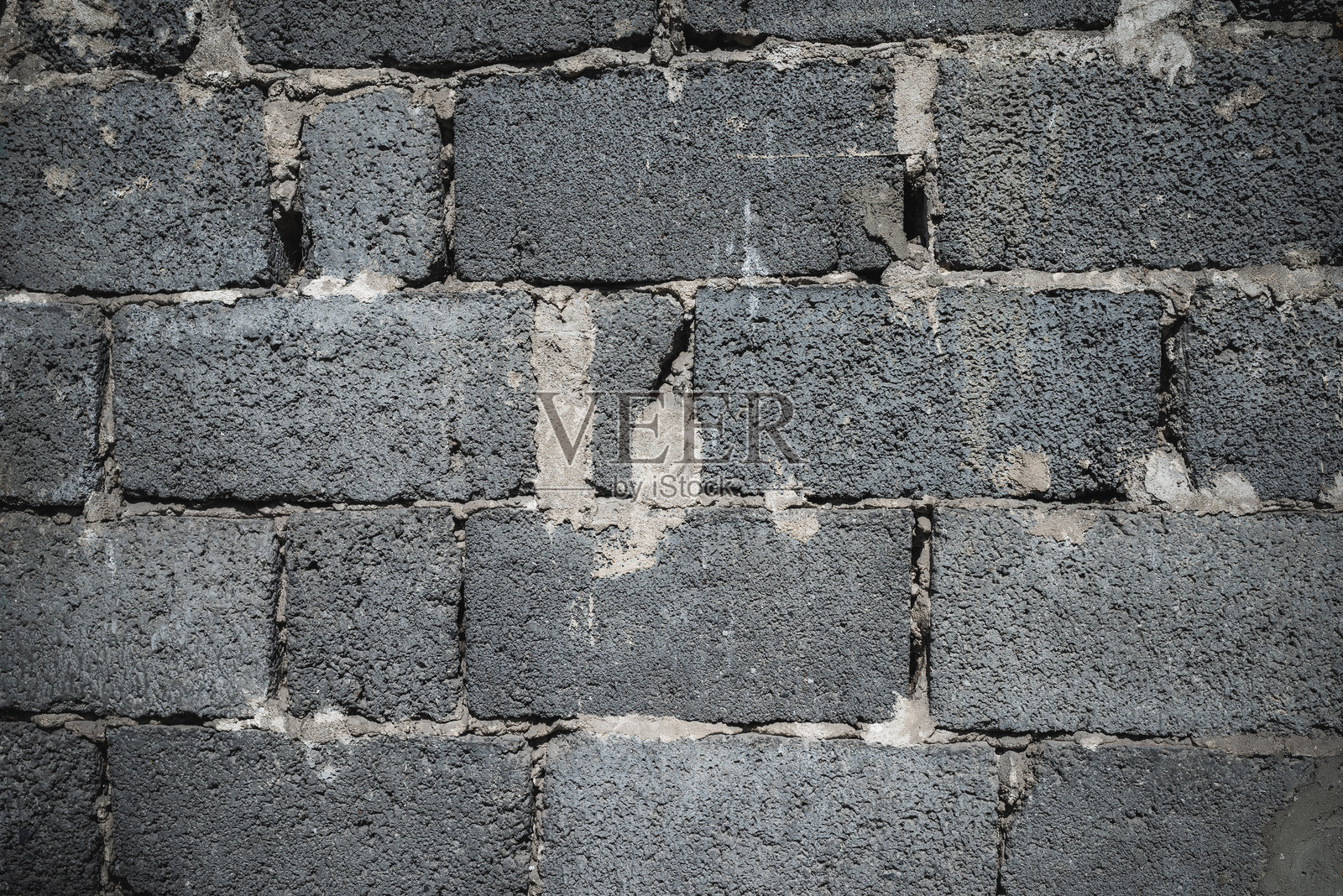 灰色空心砖墙。非常适合用作背景。复古风格。照片摄影图片