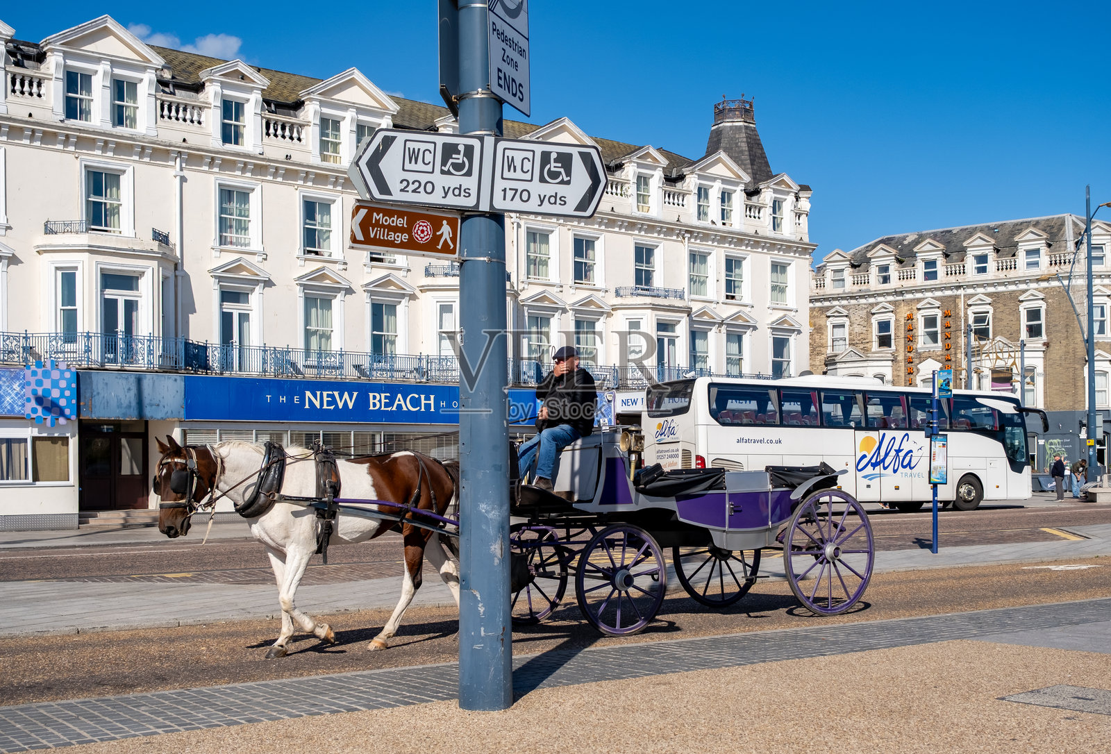 在大雅茅斯骑马和马车沿金色海岸线旅行照片摄影图片