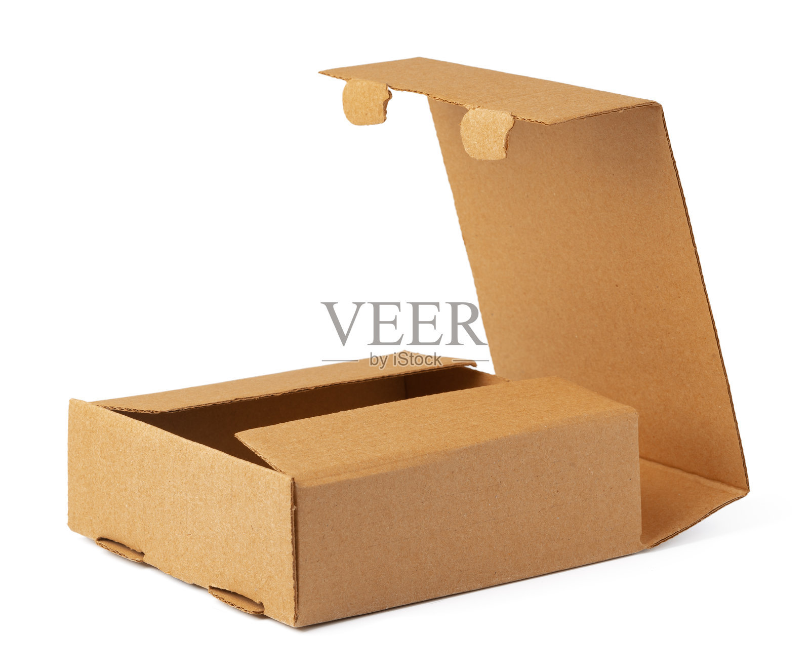 打开的棕色纸箱，背景为白色照片摄影图片