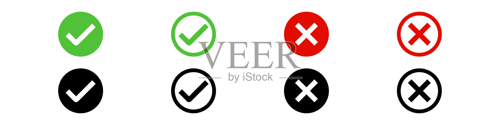 勾选标记图标按钮集插画图片素材