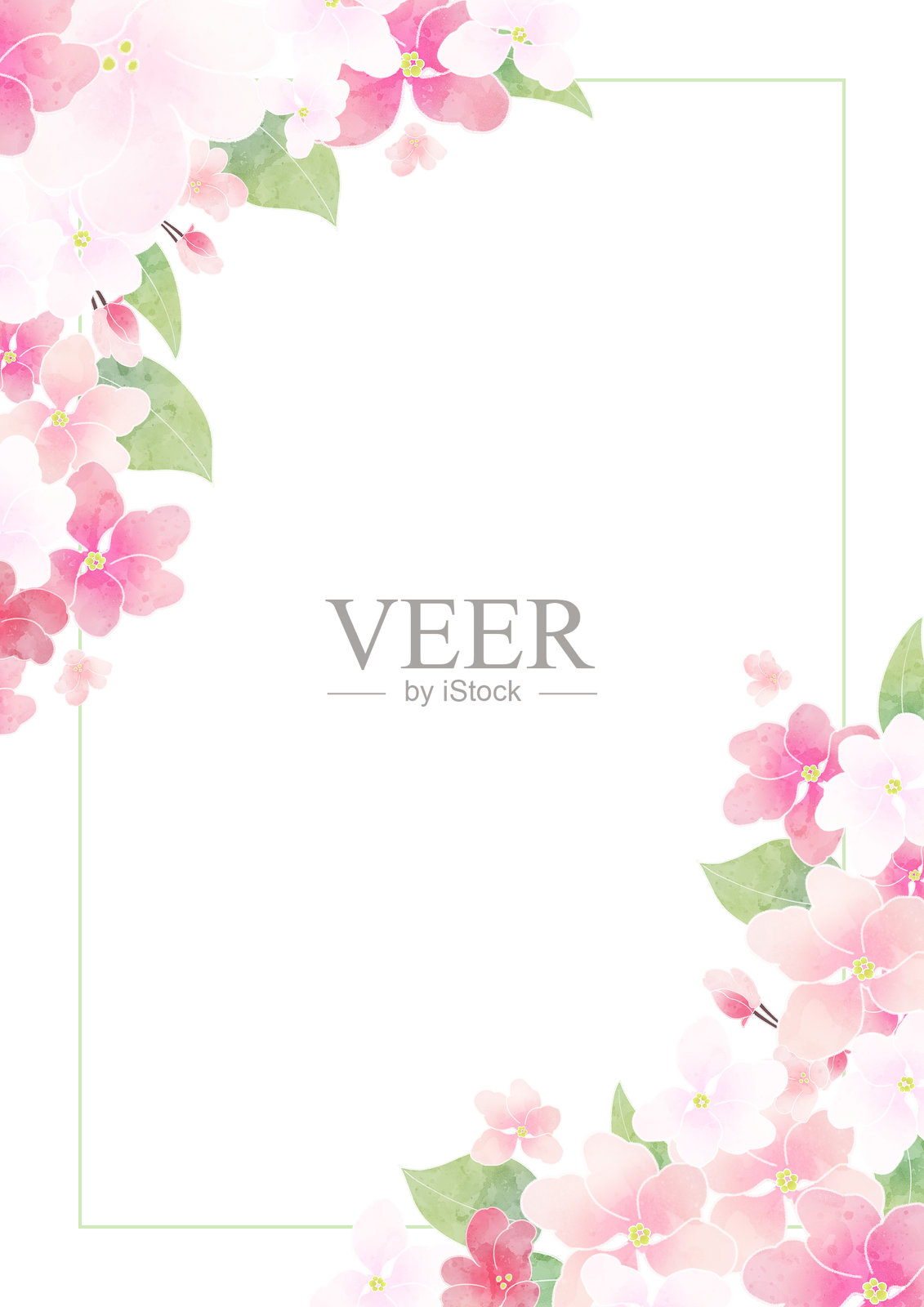 苹果花背景/框架（矢量）插画图片素材