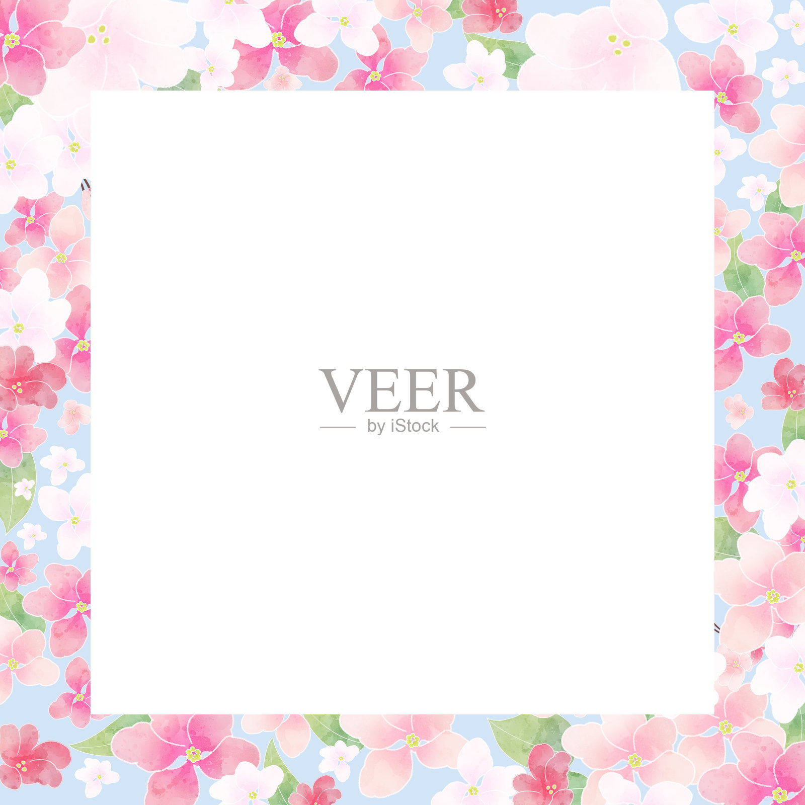 苹果花背景/框架（矢量）插画图片素材