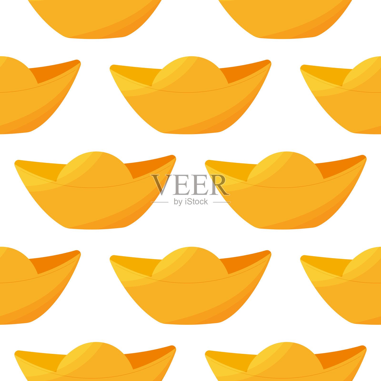 中国金条。贵金属。银行储蓄系统。亚洲文化。图案，纺织品，白色背景上的壁纸。手绘矢量插图。插画图片素材