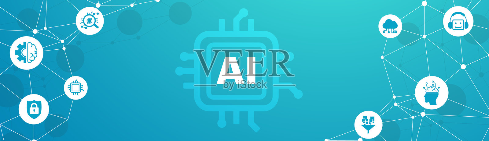 人工智能驱动的搜索引擎，推动数字营销和SEO自动化。插画图片素材