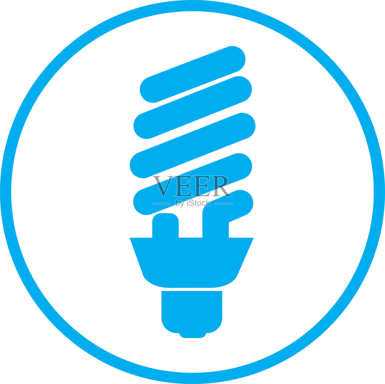 蓝色节能灯-02插画图片素材