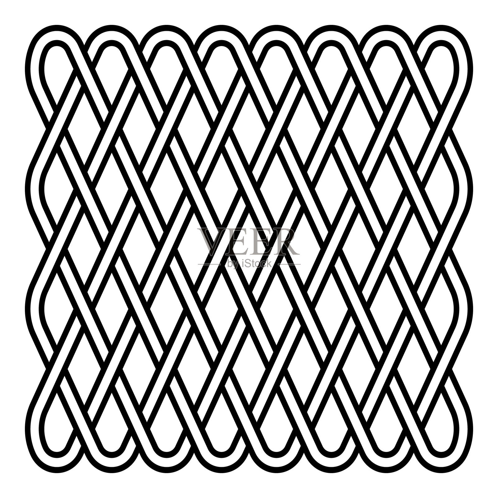 复杂的凯尔特结图案，交织的线条装饰元素插画图片素材